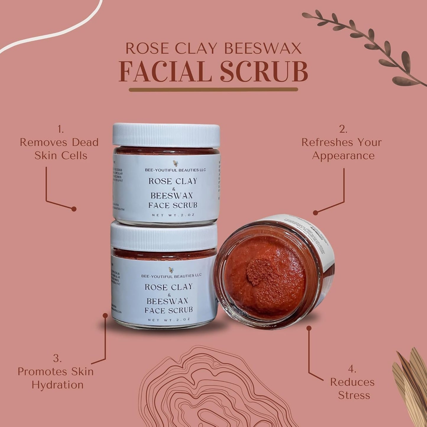 ROSE CLAY BEESWAX FACIAL SCRUB image 6