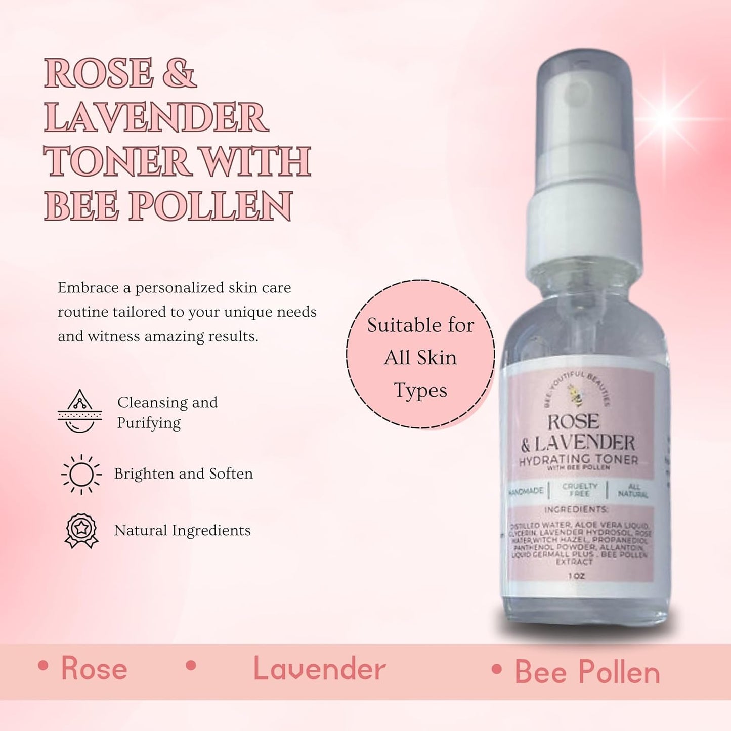 ROSE & LAVENDER TONER WITH BEE POLLEN image 2