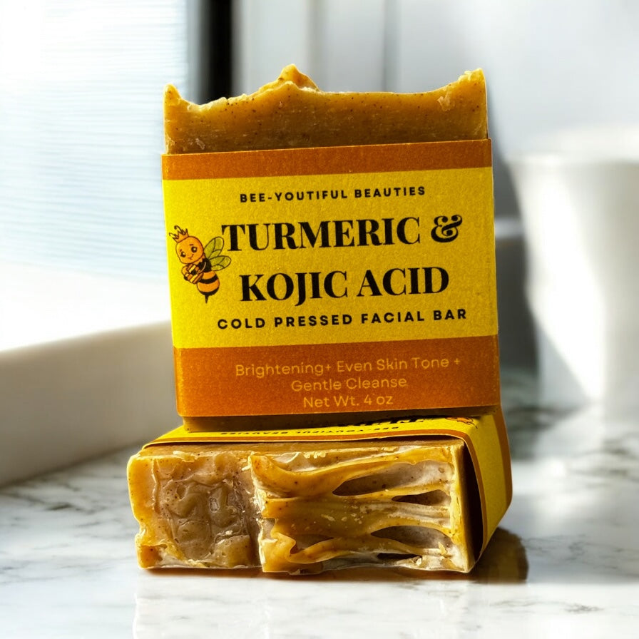 Turmeric & Kojic Acid Facial Bar - made with beeswax & honey image 2