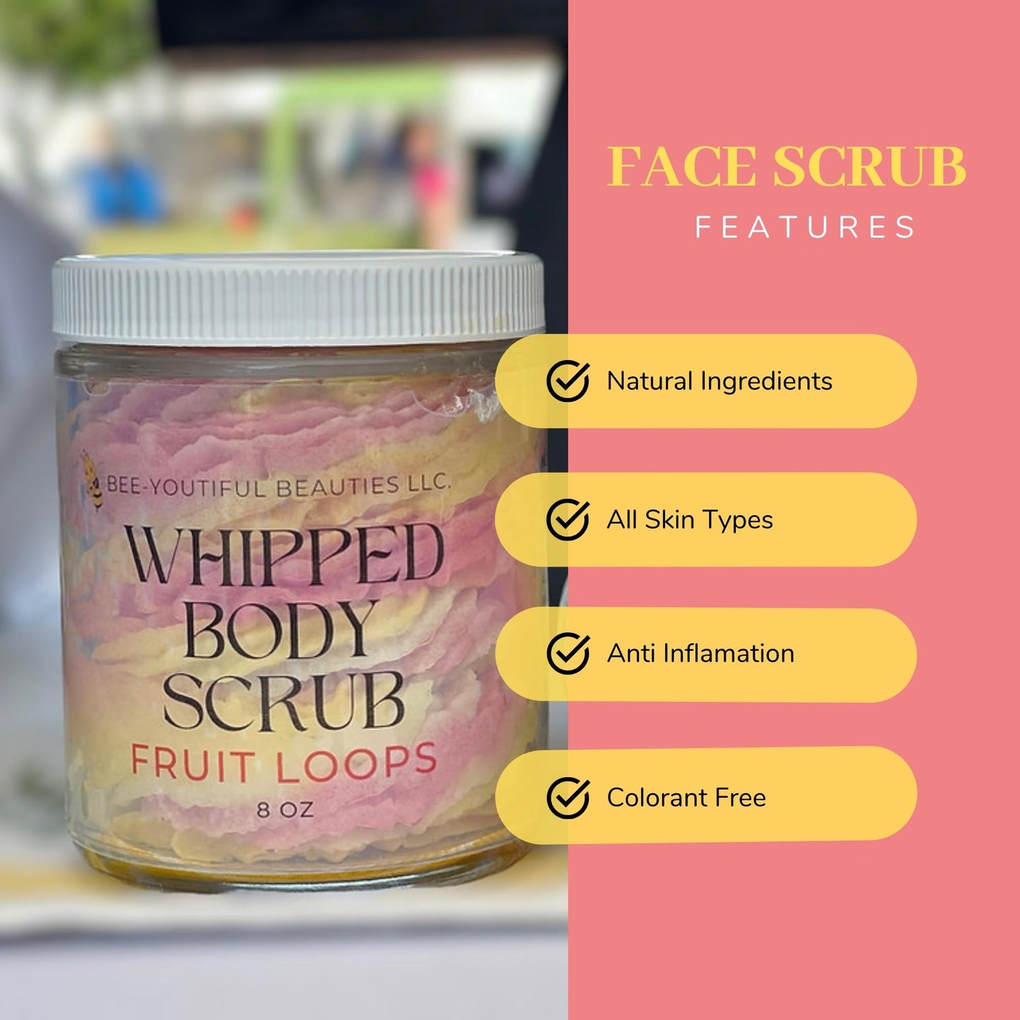 FRUIT LOOPS | WHIPPED BEESWAX+ COCONUT OIL BODY SCRUB image 5