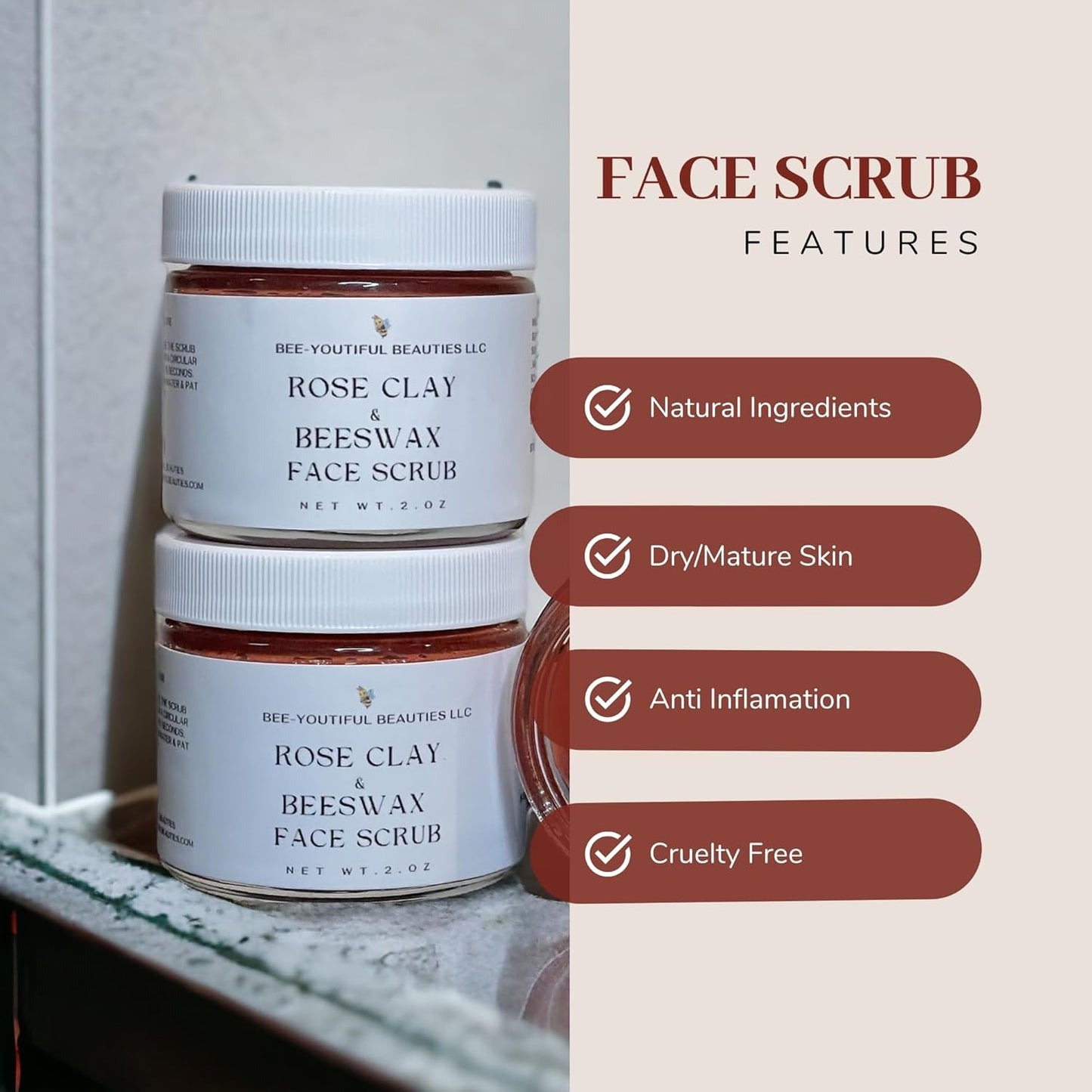 ROSE CLAY BEESWAX FACIAL SCRUB image 1
