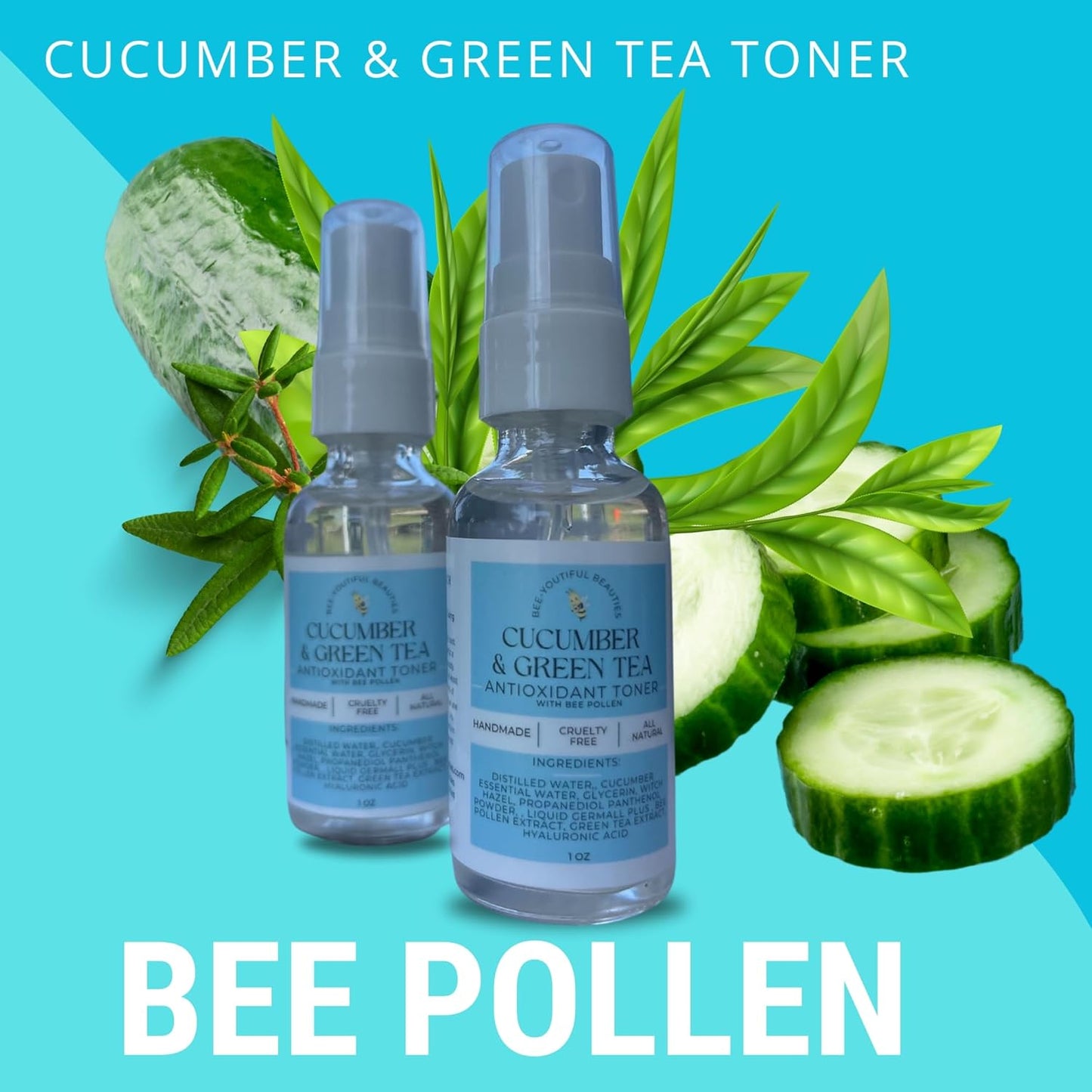 CUCUMBER & GREEN TEA TONER WITH BEE POLLEN image 7