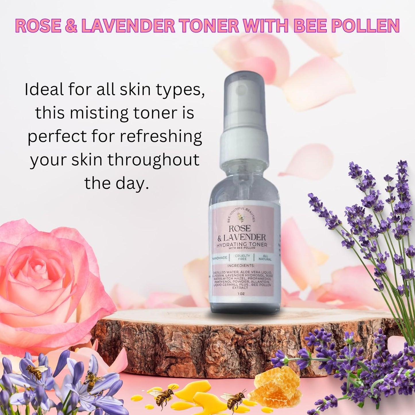 ROSE & LAVENDER TONER WITH BEE POLLEN image 6