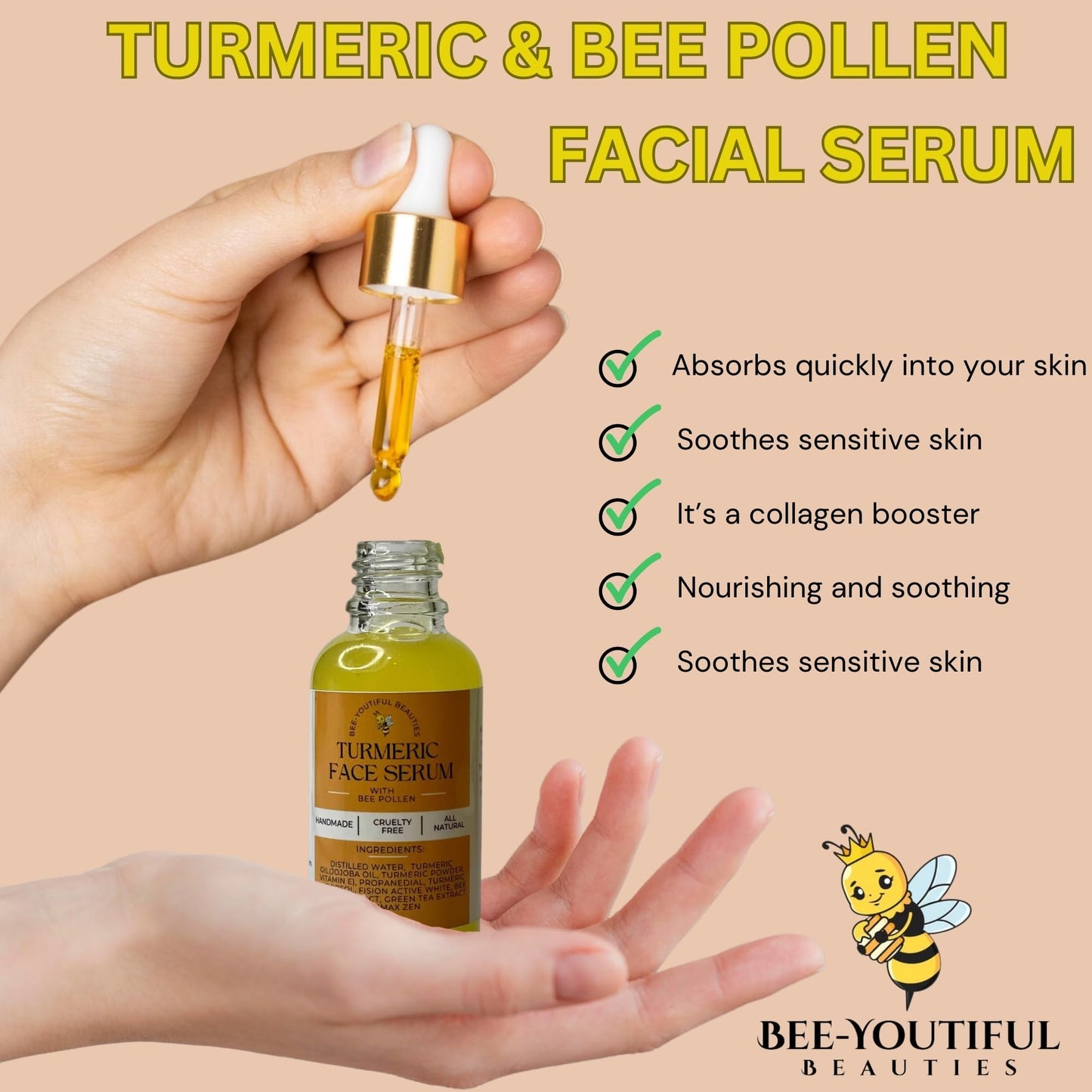 TURMERIC & BEE POLLEN FACIAL SERUM image 4