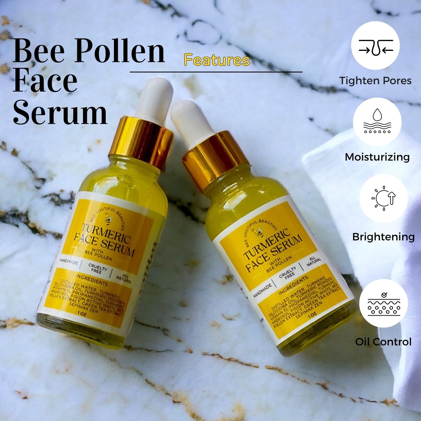 TURMERIC & BEE POLLEN FACIAL SERUM image 5