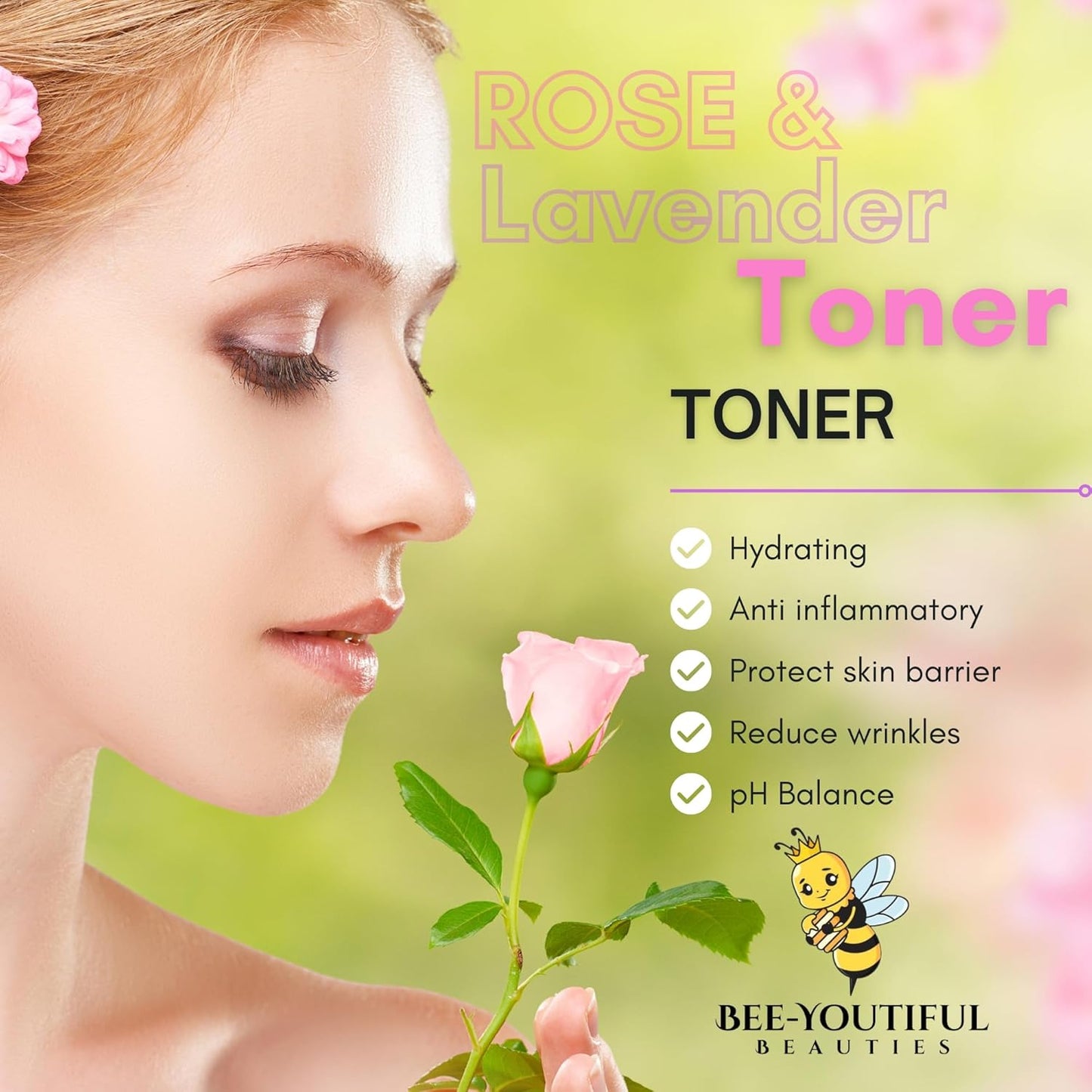 ROSE & LAVENDER TONER WITH BEE POLLEN image 5