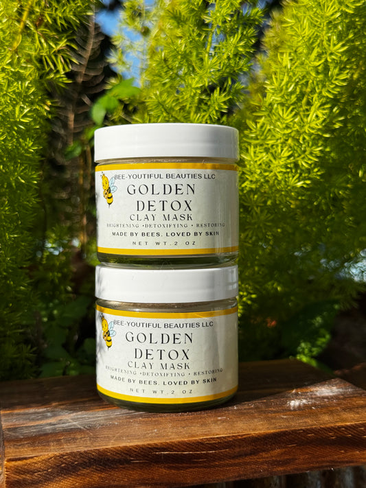 Golden Detox Clay Mask + Bee Pollen + Honey + Turmeric