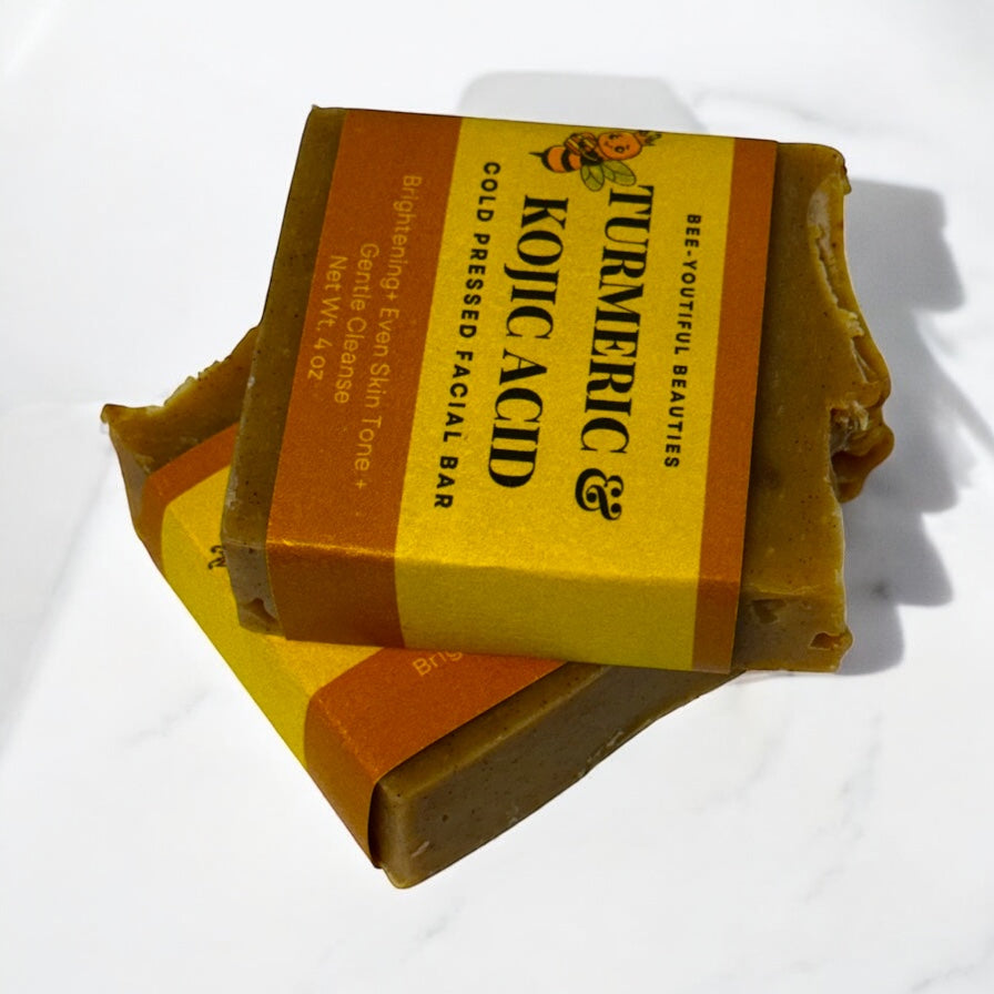 Turmeric & Kojic Acid Facial Bar - made with beeswax & honey image 1